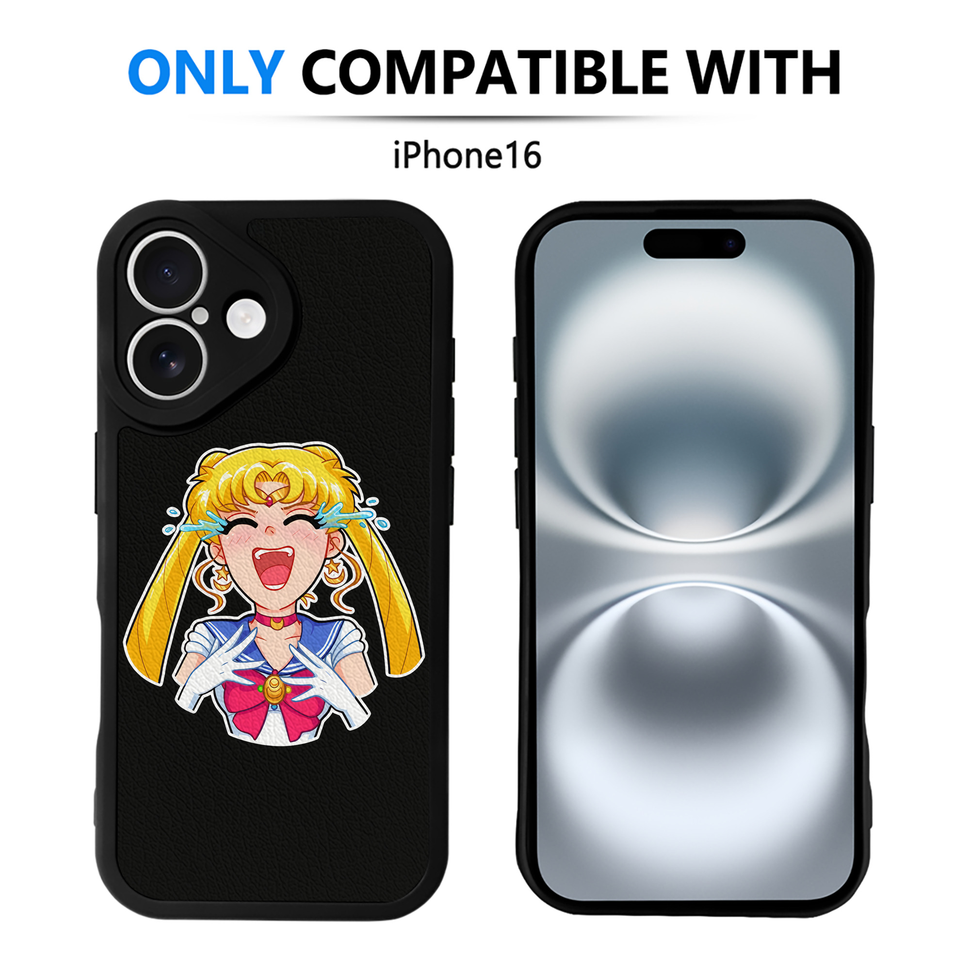 （画像用） 美少女戦士セーラームーン 月野 うさぎ つきの うさぎ Sailor Moon Tsukino Usagi 【iPhone 16シリーズ対応】シリコンスマホケース（レザー調） 材質：シリコン